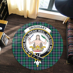 Urquhart Broad Red Ancient Tartan Crest Round Rug