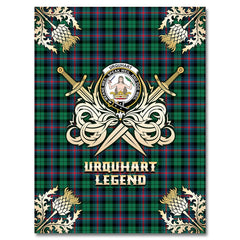 Urquhart Broad Red Ancient Tartan Gold Courage Symbol Blanket