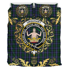 Urquhart Brydon Tartan Crest Bedding Set - Golden Thistle Style
