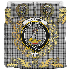Wallace Dress Tartan Crest Bedding Set - Golden Thistle Style