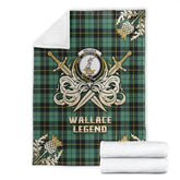 Wallace Hunting Ancient Tartan Gold Courage Symbol Blanket
