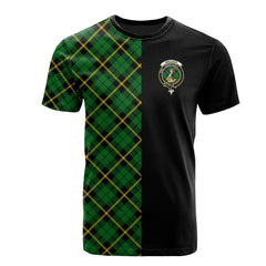 Wallace Hunting Green Tartan T-Shirt Half of Me - Cross Style
