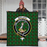 Wallace Hunting Green Tartan Crest Quilt