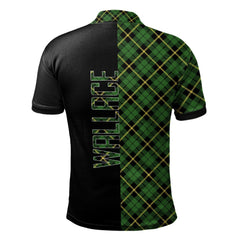 Wallace Hunting Green Tartan Polo Shirt Half of Me - Cross Style