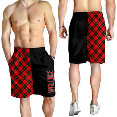 Wallace Hunting Red Tartan Crest Men's Short - Cross Style