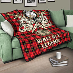 Wallace Hunting Red Tartan Crest Legend Gold Royal Premium Quilt