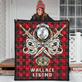 Wallace Weathered Tartan Crest Legend Gold Royal Premium Quilt