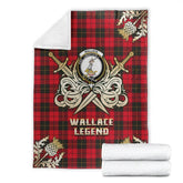 Wallace Weathered Tartan Gold Courage Symbol Blanket