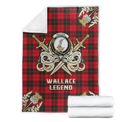 Wallace Weathered Tartan Gold Courage Symbol Blanket