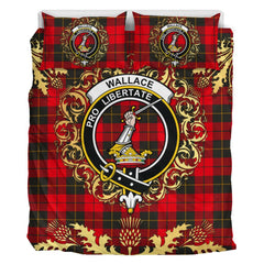 Wallace Weathered Tartan Crest Bedding Set - Golden Thistle Style