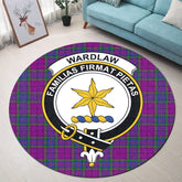 Wardlaw Modern Tartan Crest Round Rug