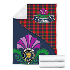 Wauchope (or Waugh) Tartan Crest Premium Blanket - Thistle Style