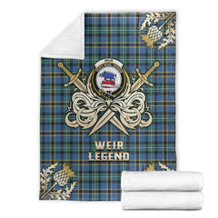 Weir Ancient Tartan Gold Courage Symbol Blanket