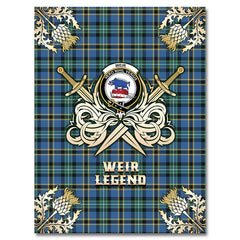 Weir Ancient Tartan Gold Courage Symbol Blanket