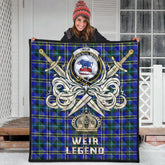 Weir Modern Tartan Crest Legend Gold Royal Premium Quilt