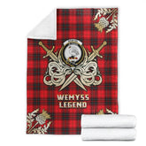 Wemyss Modern Tartan Gold Courage Symbol Blanket