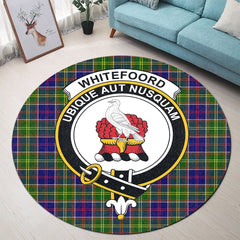 Whitefoord Modern Tartan Crest Round Rug