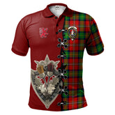 Boyd Modern Tartan Polo Shirt - Lion Rampant And Celtic Thistle Style