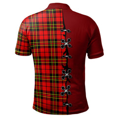 Brodie Modern Tartan Polo Shirt - Lion Rampant And Celtic Thistle Style
