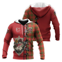 Bruce Modern Tartan Hoodie - Lion Rampant And Celtic Thistle Style