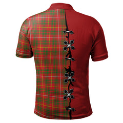 Bruce Modern Tartan Polo Shirt - Lion Rampant And Celtic Thistle Style