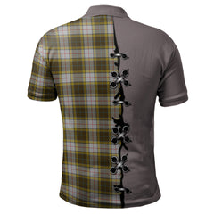 Buchanan Dress Tartan Polo Shirt - Lion Rampant And Celtic Thistle Style