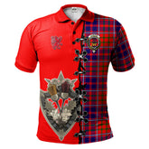 Cameron of Lochiel Modern Tartan Polo Shirt - Lion Rampant And Celtic Thistle Style