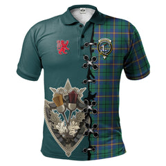 Carmichael Ancient Tartan Polo Shirt - Lion Rampant And Celtic Thistle Style