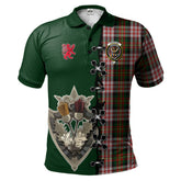 Carnegie Dress Tartan Polo Shirt - Lion Rampant And Celtic Thistle Style