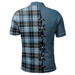 Clark Ancient Tartan Polo Shirt - Lion Rampant And Celtic Thistle Style