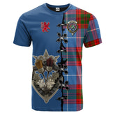 Crichton Tartan T-shirt - Lion Rampant And Celtic Thistle Style