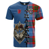 Dalmahoy Tartan T-shirt - Lion Rampant And Celtic Thistle Style