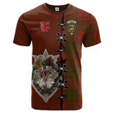 Drummond Clan Tartan T-shirt - Lion Rampant And Celtic Thistle Style