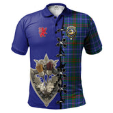 Edmonstone Tartan Polo Shirt - Lion Rampant And Celtic Thistle Style