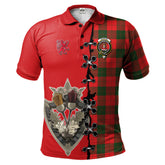 Erskine Modern Tartan Polo Shirt - Lion Rampant And Celtic Thistle Style