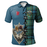 Ferguson Ancient Tartan Polo Shirt - Lion Rampant And Celtic Thistle Style