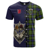 Ferguson Modern Tartan T-shirt - Lion Rampant And Celtic Thistle Style