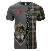 Fraser Hunting Dress Tartan T-shirt - Lion Rampant And Celtic Thistle Style