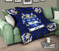 Swan Tartan Crest Premium Quilt - Gold Thistle Style SP
