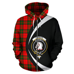 Dunbar Modern Tartan Crest Zipper Hoodie - Circle Style