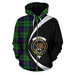 Leslie Hunting Tartan Crest Zipper Hoodie - Circle Style