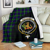 MacThomas Modern Tartan Crest Blanket Wave Style