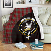 Lindsay Weathered Tartan Crest Blanket Wave Style