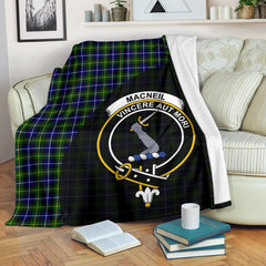 MacNeill of Barra Modern Tartan Crest Blanket Wave Style