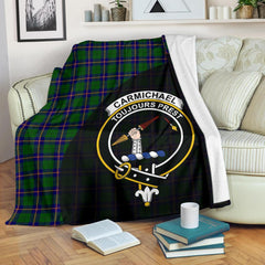 Carmichael Modern Tartan Crest Blanket Wave Style