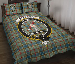 Balfour Blue Tartan Crest Quilt Bed Set