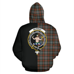 Murray of Atholl Weathered Tartan Crest Zipper Hoodie - Half Of Me Style
