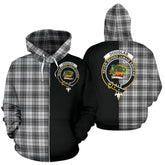 Douglas Grey Modern Tartan Crest Zipper Hoodie - Half Of Me Style