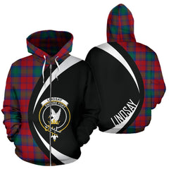 Lindsay Modern Tartan Crest Zipper Hoodie - Circle Style