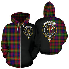 Carnegie Modern Tartan Crest Zipper Hoodie - Half Of Me Style